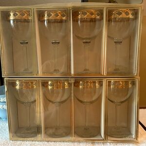 Culver Gold Rimmed Wine Glass Set